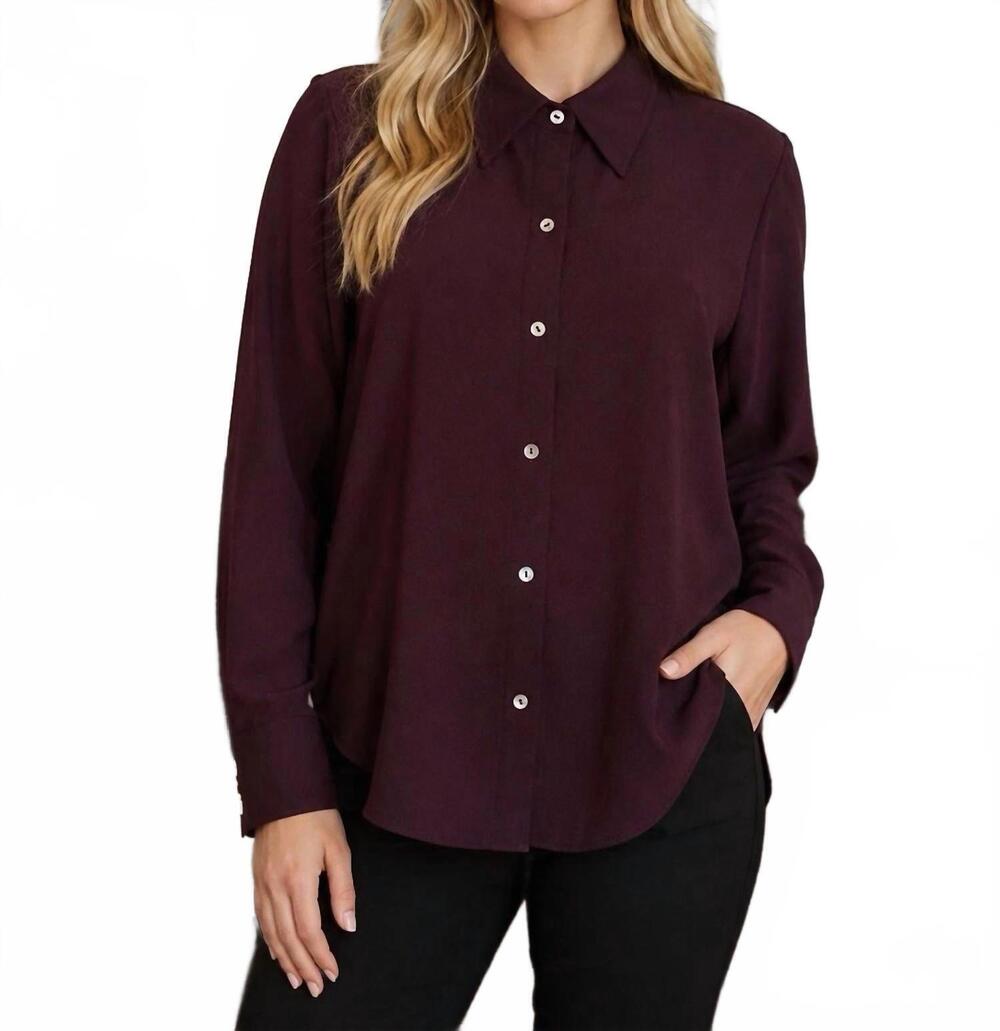 NEW VINCE long sleeve blouse in burgundy